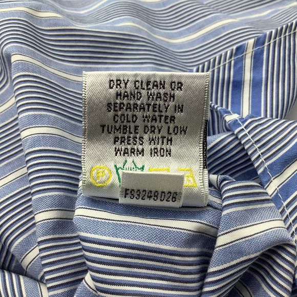 Bugatchi Mens Long Sleeve Button Up Shirt Blue Striped Size XL - Picture 7 of 7